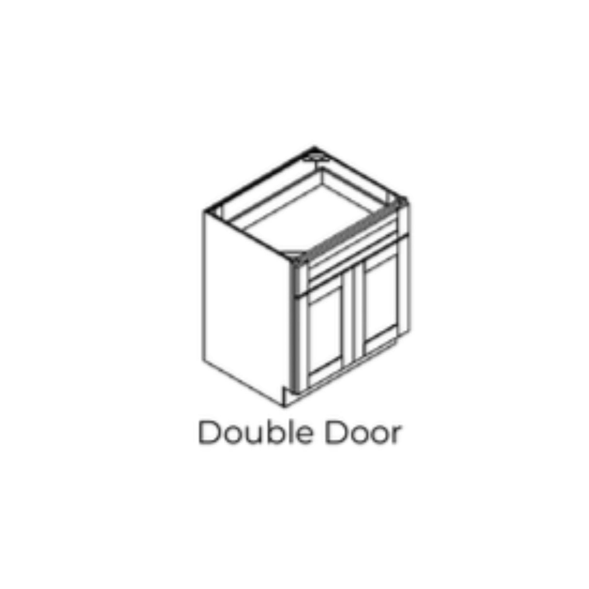 Bryce Shaker White - B30-BSW | Base Double Door