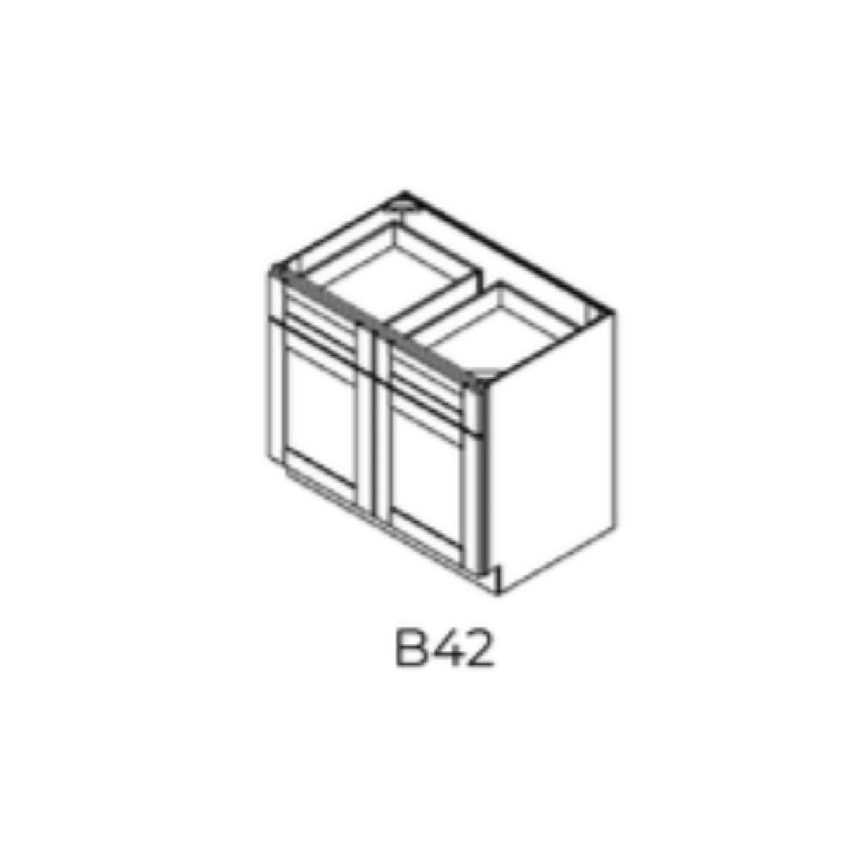 Lexington White - B42-LW | Base Double Door, Double Drawer