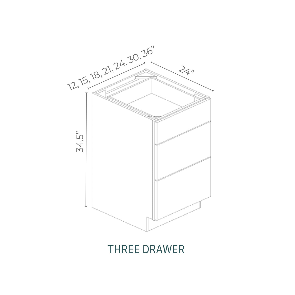 Linden Shaker White - 3DB36-LSW | Drawer Base