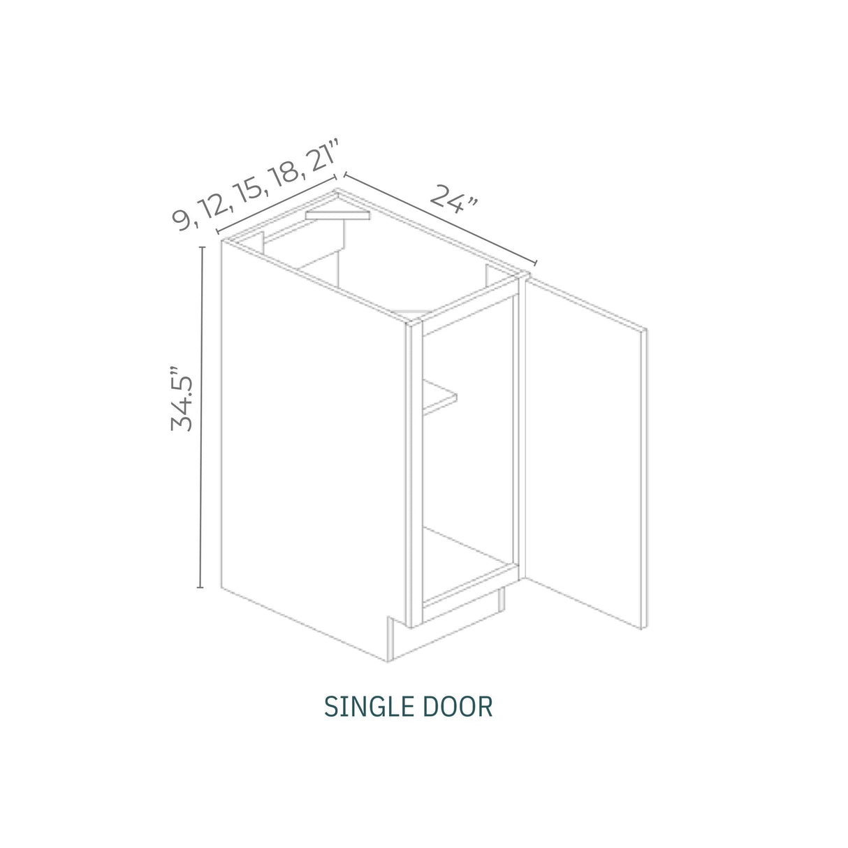 Linden Shaker Ashen - B18FH-LSA | Base Single Door