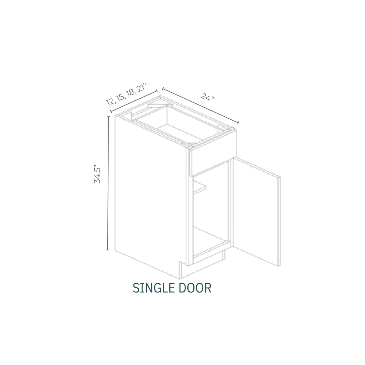 Pacifica Chestnut - B21-PC | Base Single Door