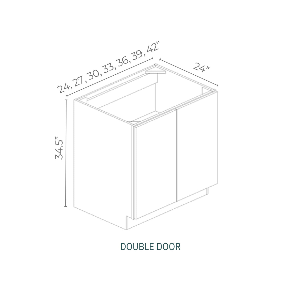 Linden Shaker Blue - B24FH-LSB | Base Double Door