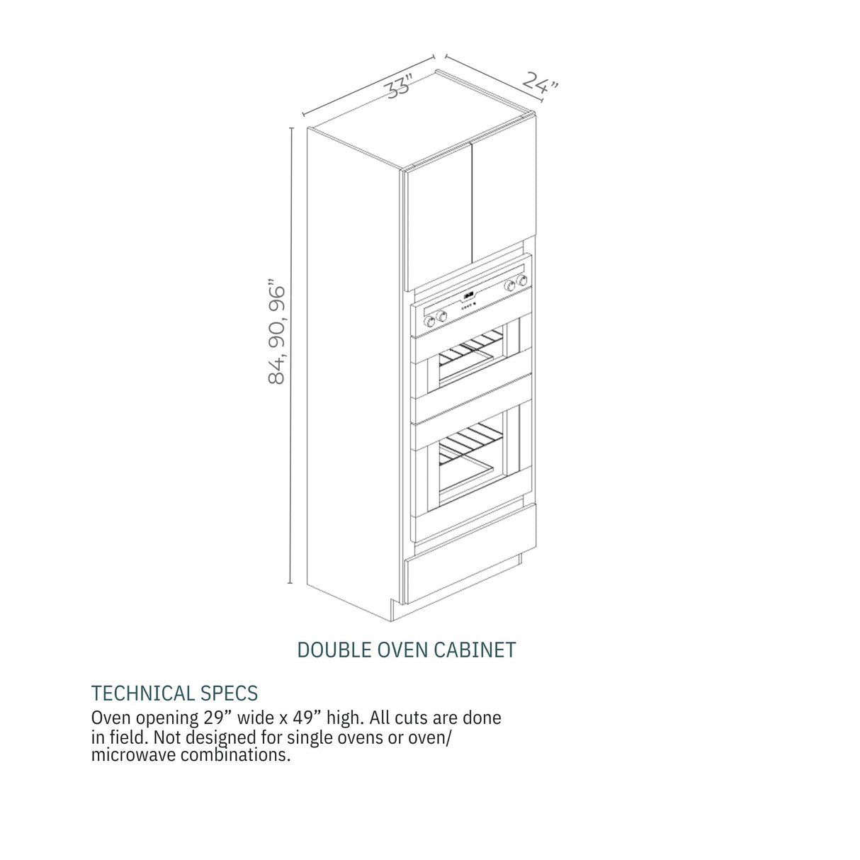 Echelon Cemento - OC339024-EC | Double Oven Cabinet