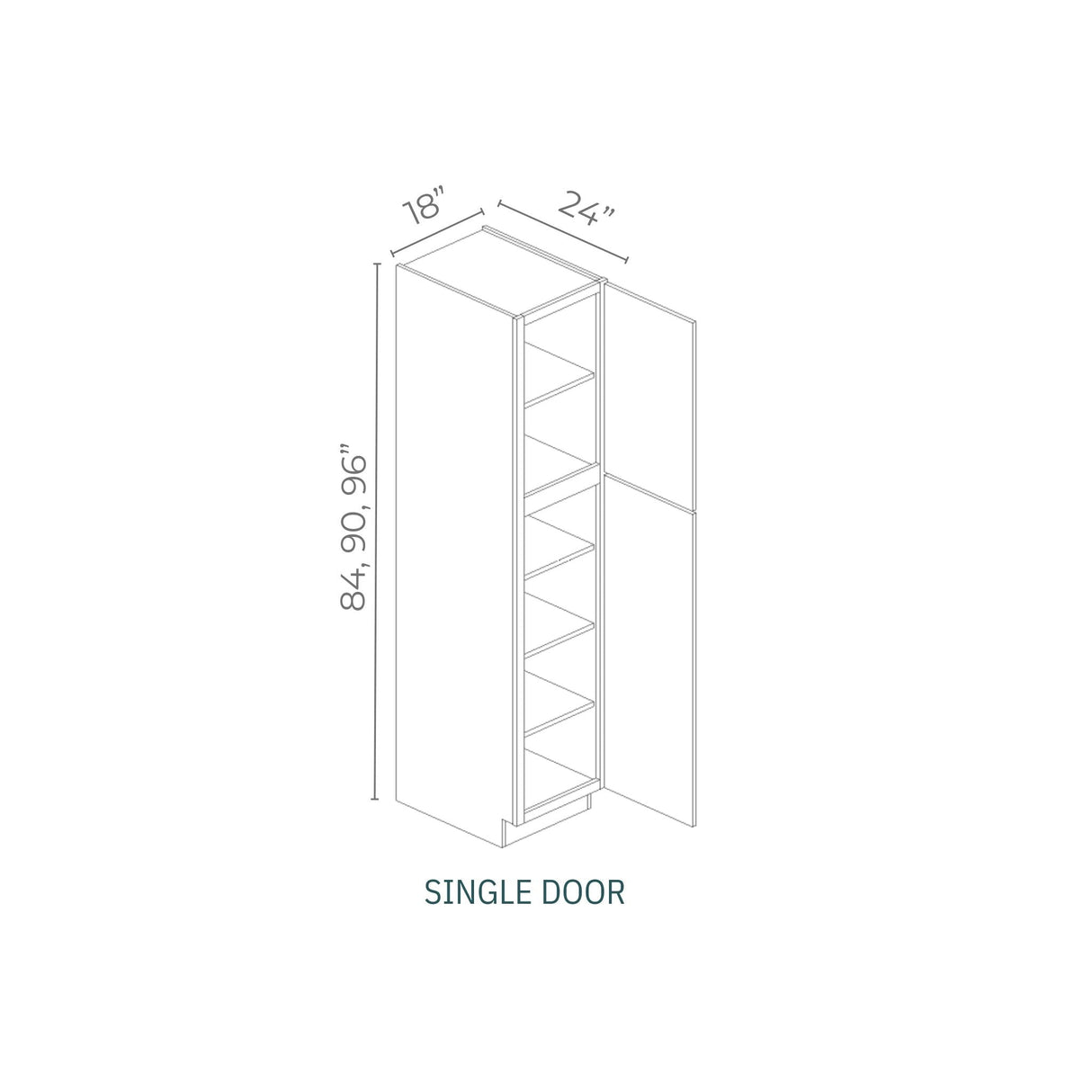 Linden Shaker Pine - TP189024-LSP | Tall Pantry Cabinets