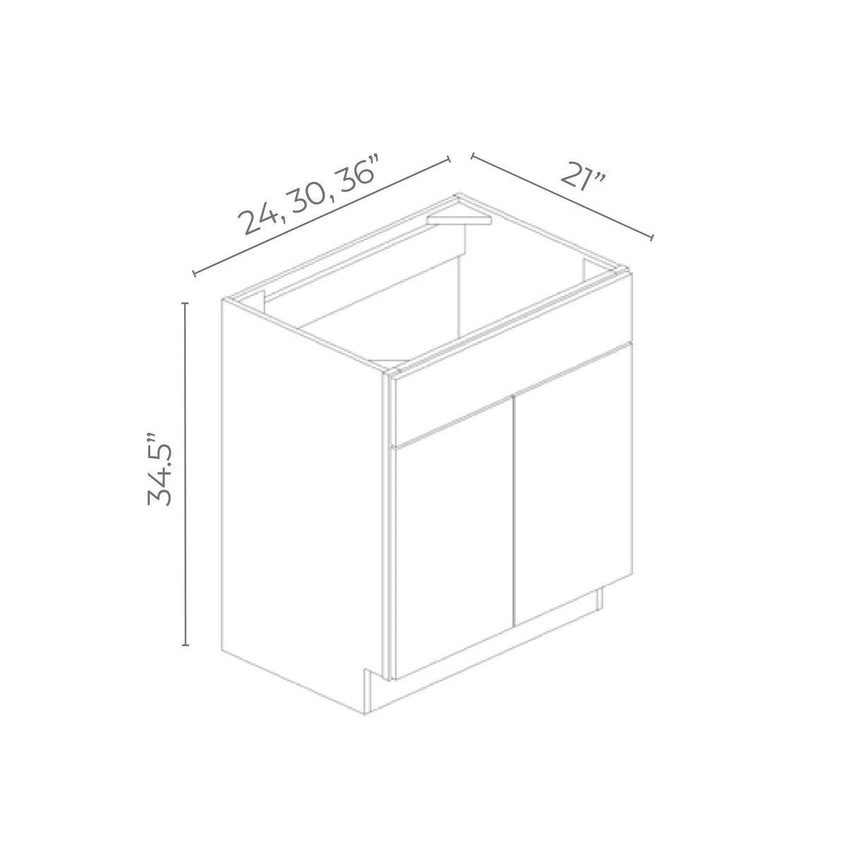 Linden Shaker Karamel - VSB24-LSK | Sink Base