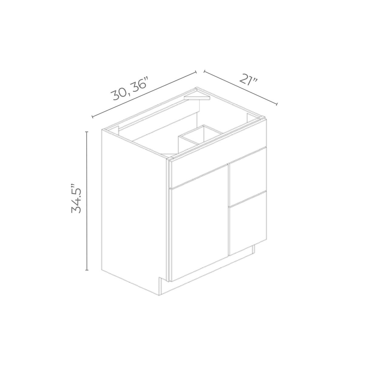 Linden Shaker Blue - VSD36R-LSB | Sink Base