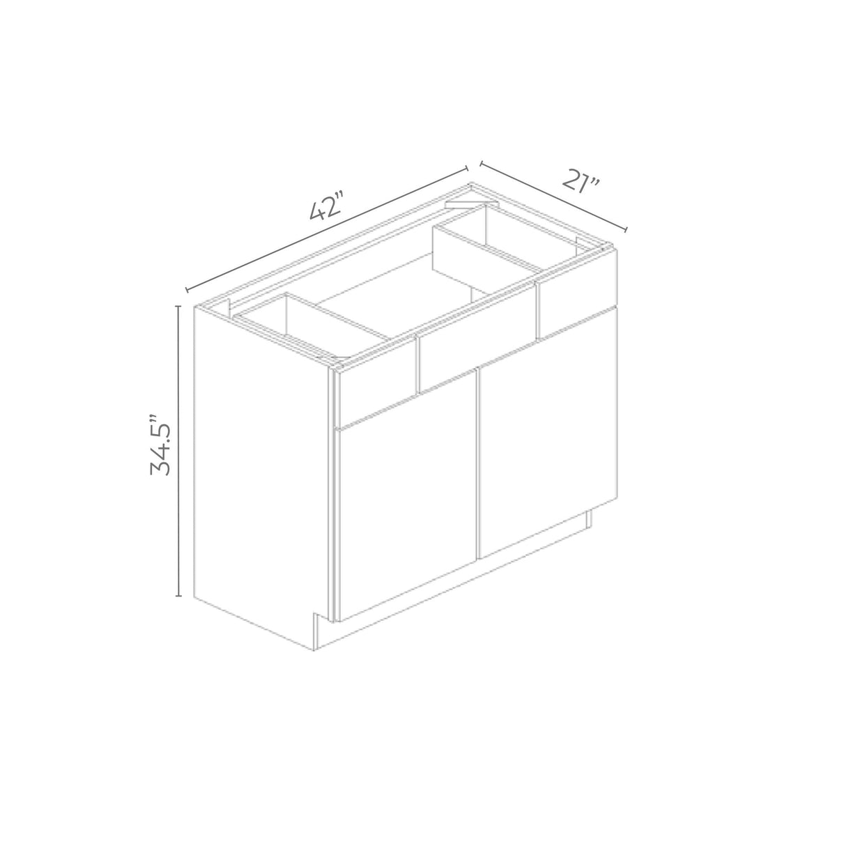 Linden Shaker Grey - VSD42-LSG | Consoles Vanities