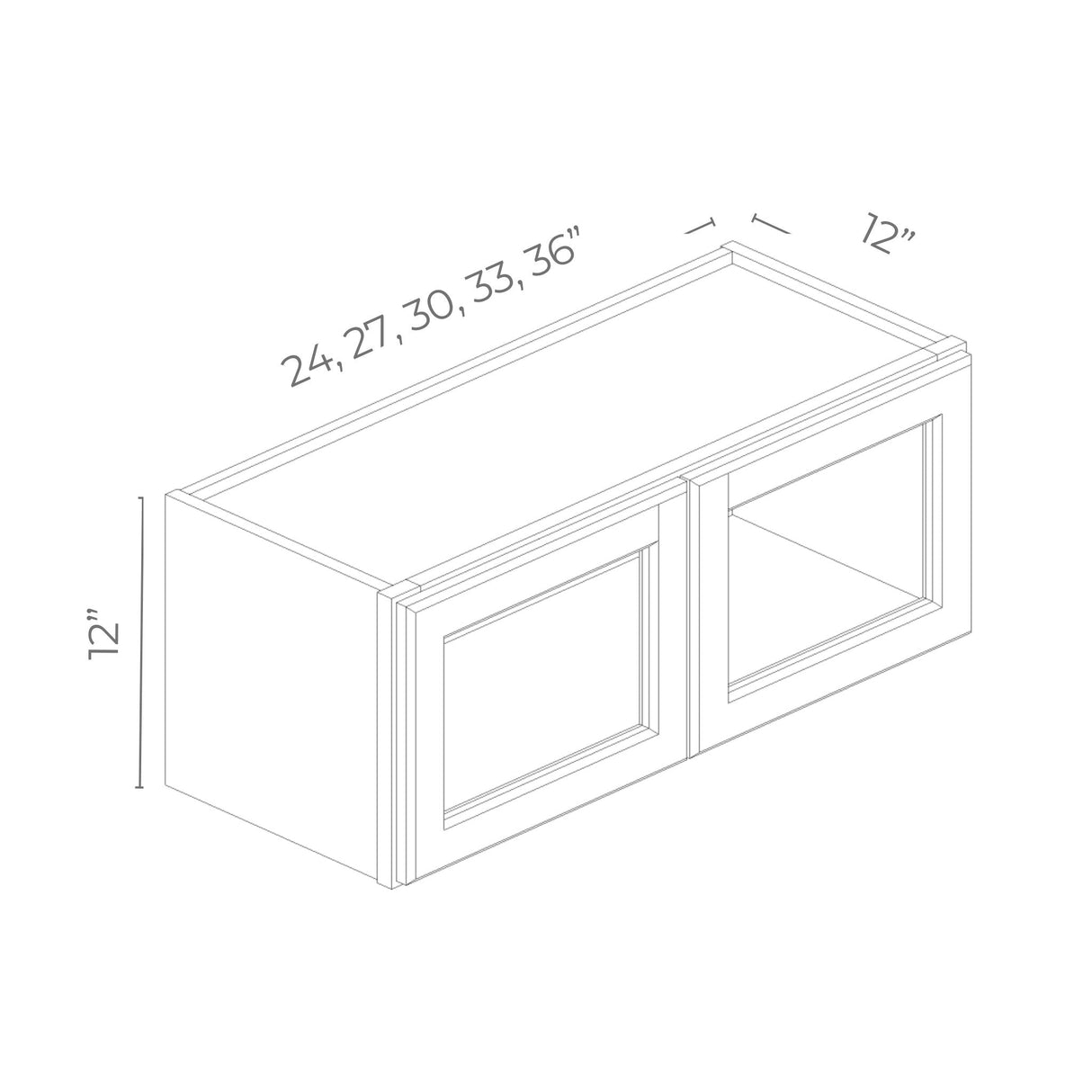 Linden Shaker Grey - W3612GD-LSG | Wall Glass Doors