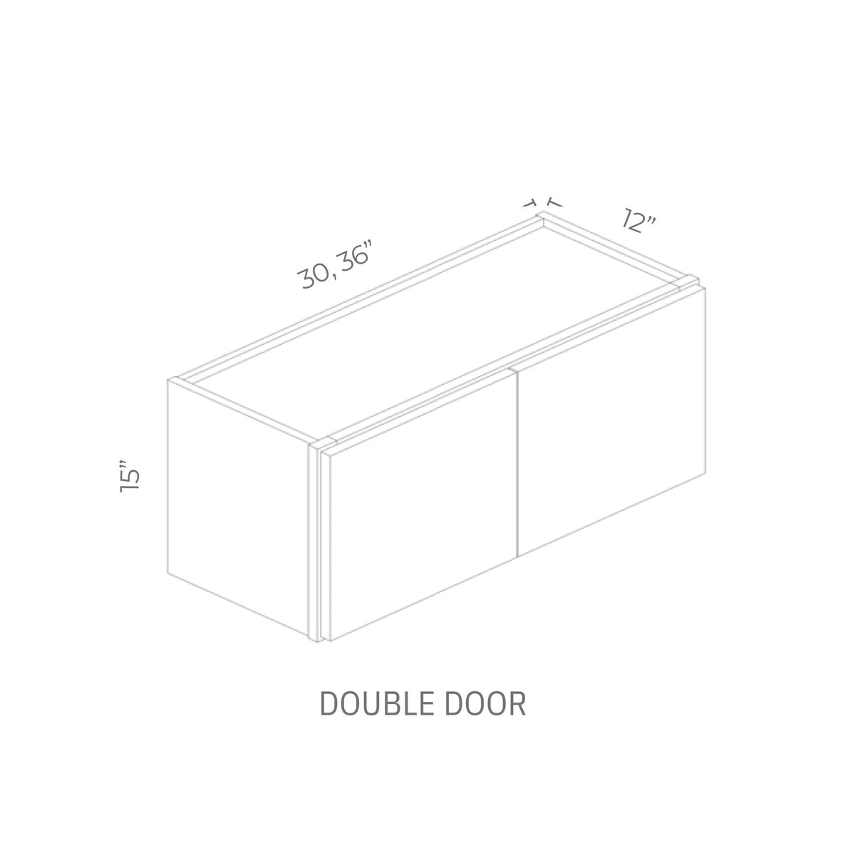 Linden Shaker Grey - W3015-LSG | Wall Double Door