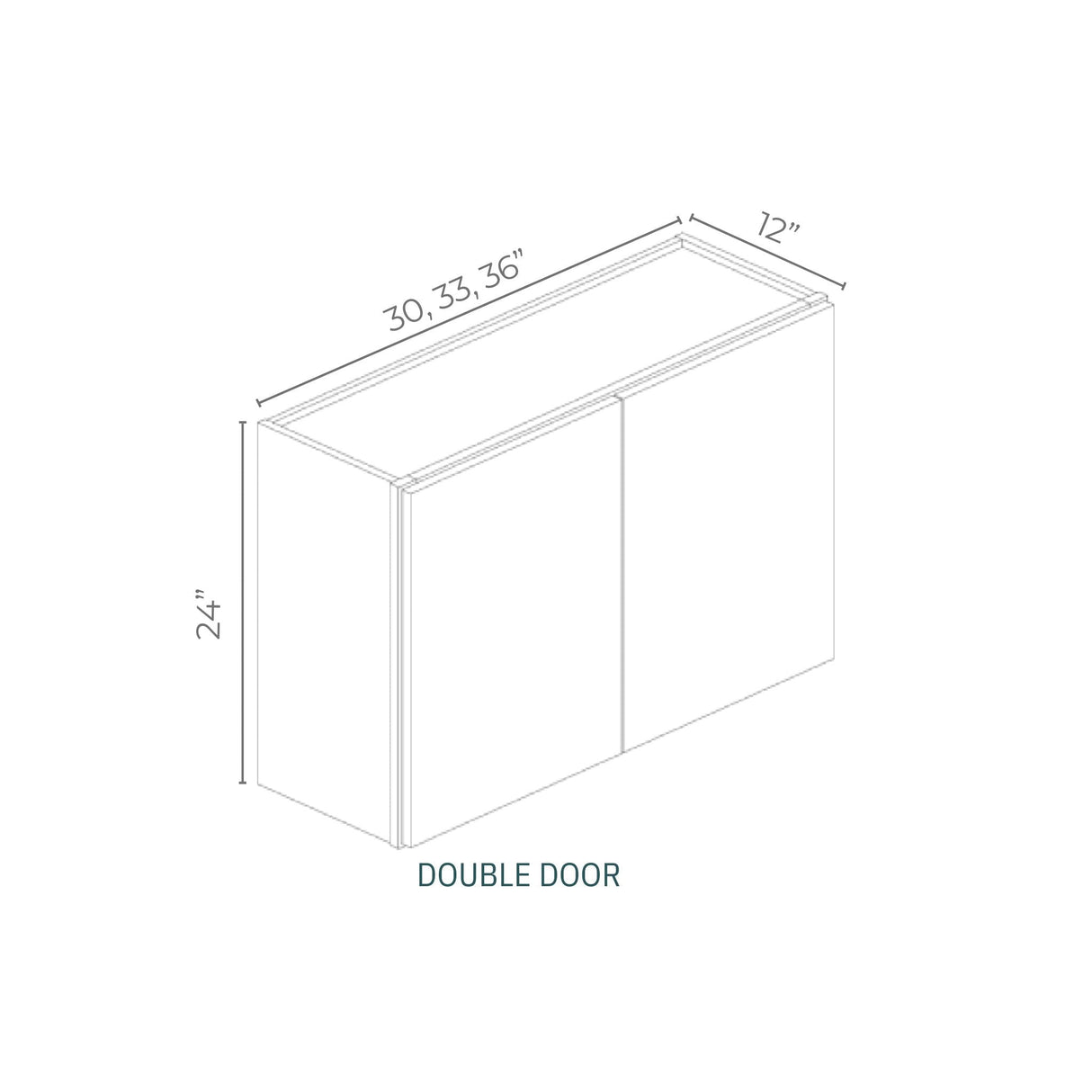 Linden Shaker Grey - W3024-LSG | Wall Double Door