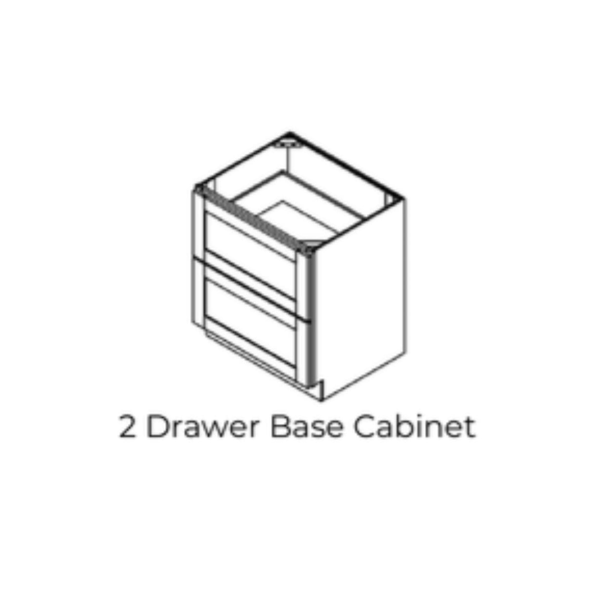 Midnight Black - 2DB36-MB | Base Double Drawer