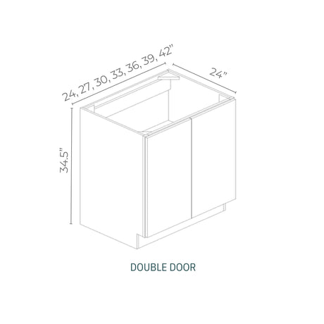 Linden Shaker Oatmeal - B33FH-LSO | Base Double Door