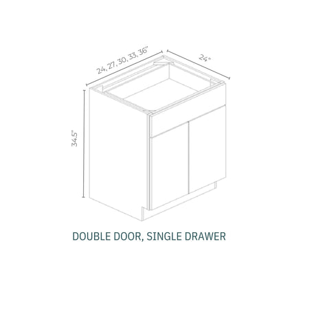 Linden Shaker Oatmeal - B24-LSO | Base Double Door, Single Drawer