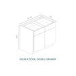Armada Blanco - B39-AB | Base Double Door, Double Drawer