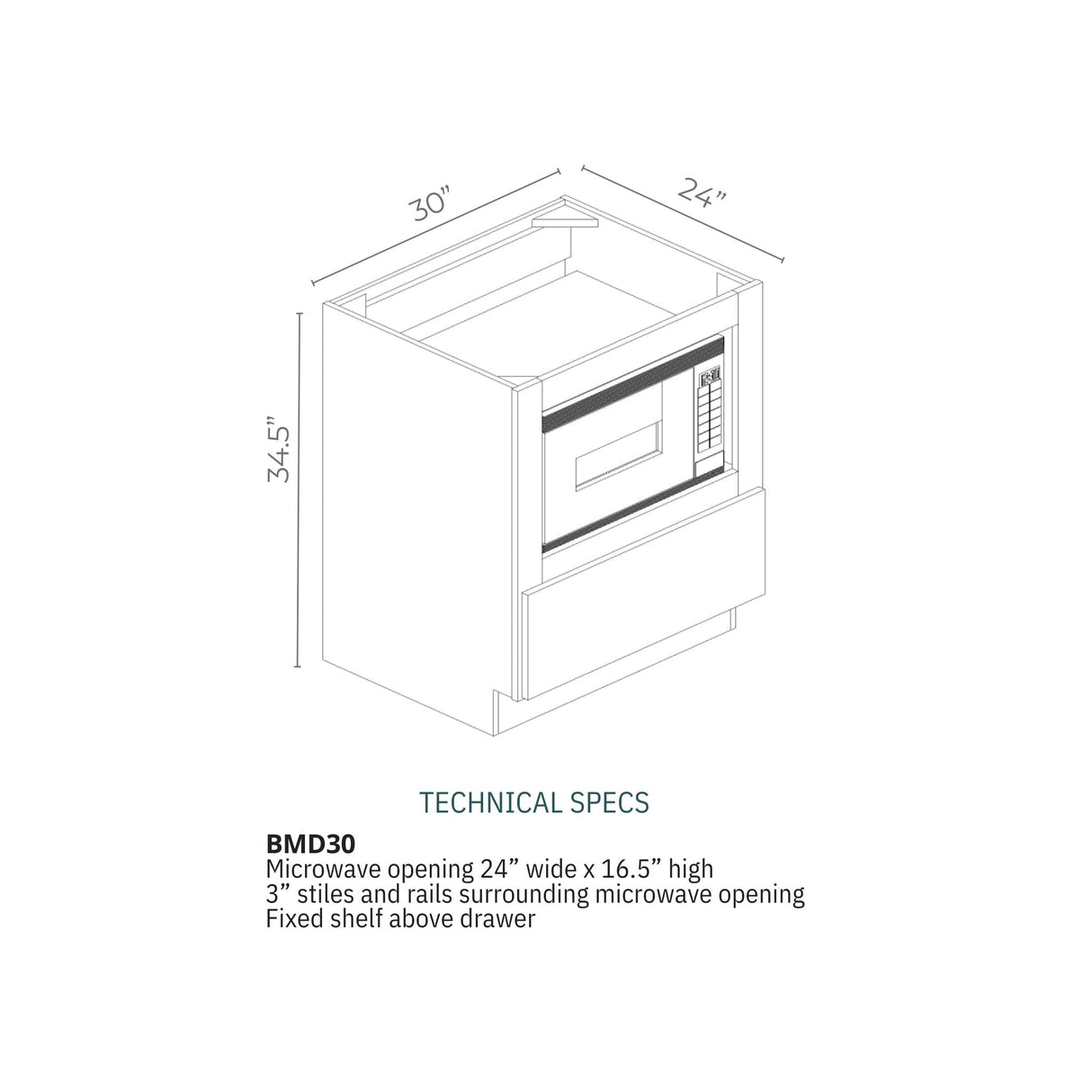 Linden Shaker Pine - BMD30 (FC)-LSP | Base Microwave
