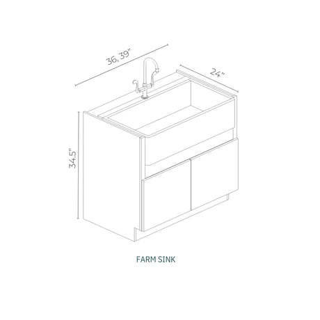 Linden Shaker Oatmeal - FS39-LSO | Sink Base