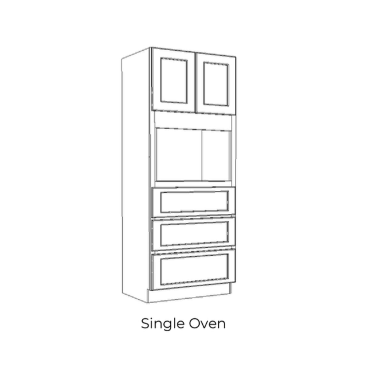 Modern Shaker Snow White - OC3396-MSSW | Single Oven Cabinets