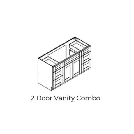 Bryce Shaker Ash Gray - VSDB48-BSAG | Vanitiy Combo Base 2 Doors 6 Drawer