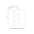 Armada Blanco - W1230-AB | Wall Single Door, Double Shelf