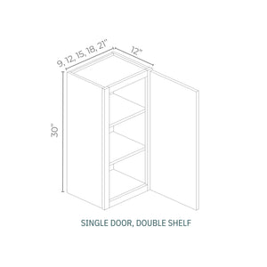 Armada Blanco - W1230-AB | Wall Single Door, Double Shelf