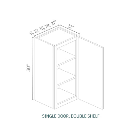Armada Blanco - W2130-AB | Wall Single Door, Double Shelf