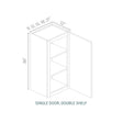 Armada Blanco - W2136-AB | Wall Single Door, Double Shelf