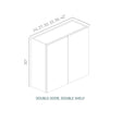 Linden Shaker Pine - W2430-LSP | Wall Double Door, Double Shelf