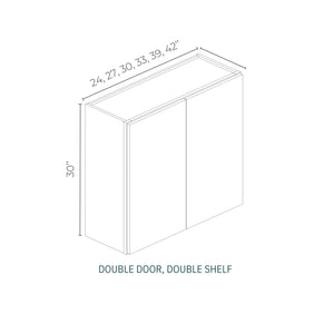 Linden Shaker Pine - W2430-LSP | Wall Double Door, Double Shelf