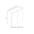 Armada Blanco - W2736-AB | Wall Double Door, Double Shelf