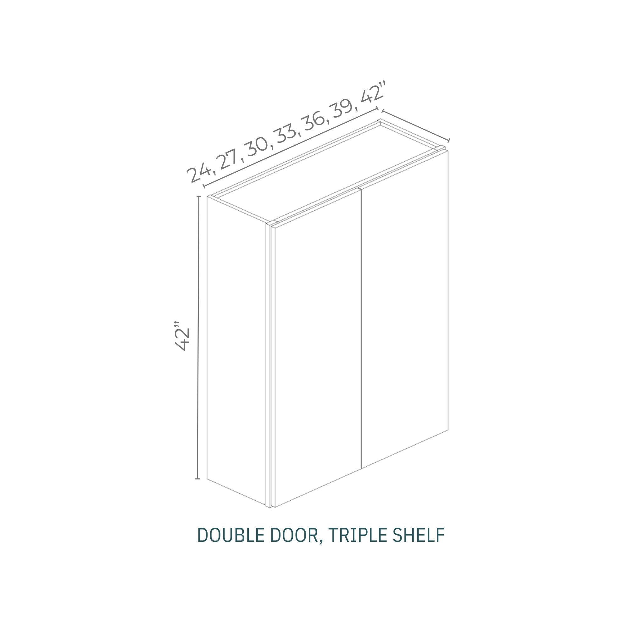 RTA Cabinets | Linden Shaker Pine - W2742-LSP Wall Double Door