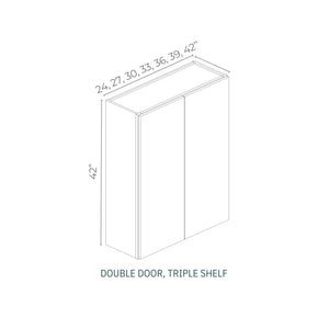 Armada Blanco - W2442-AB | Wall Double Door, Triple Shelf