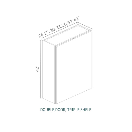 Armada Blanco - W2442-AB | Wall Double Door, Triple Shelf