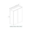 Linden Shaker Grey - W3042-LSG | Wall Double Door, Triple Shelf