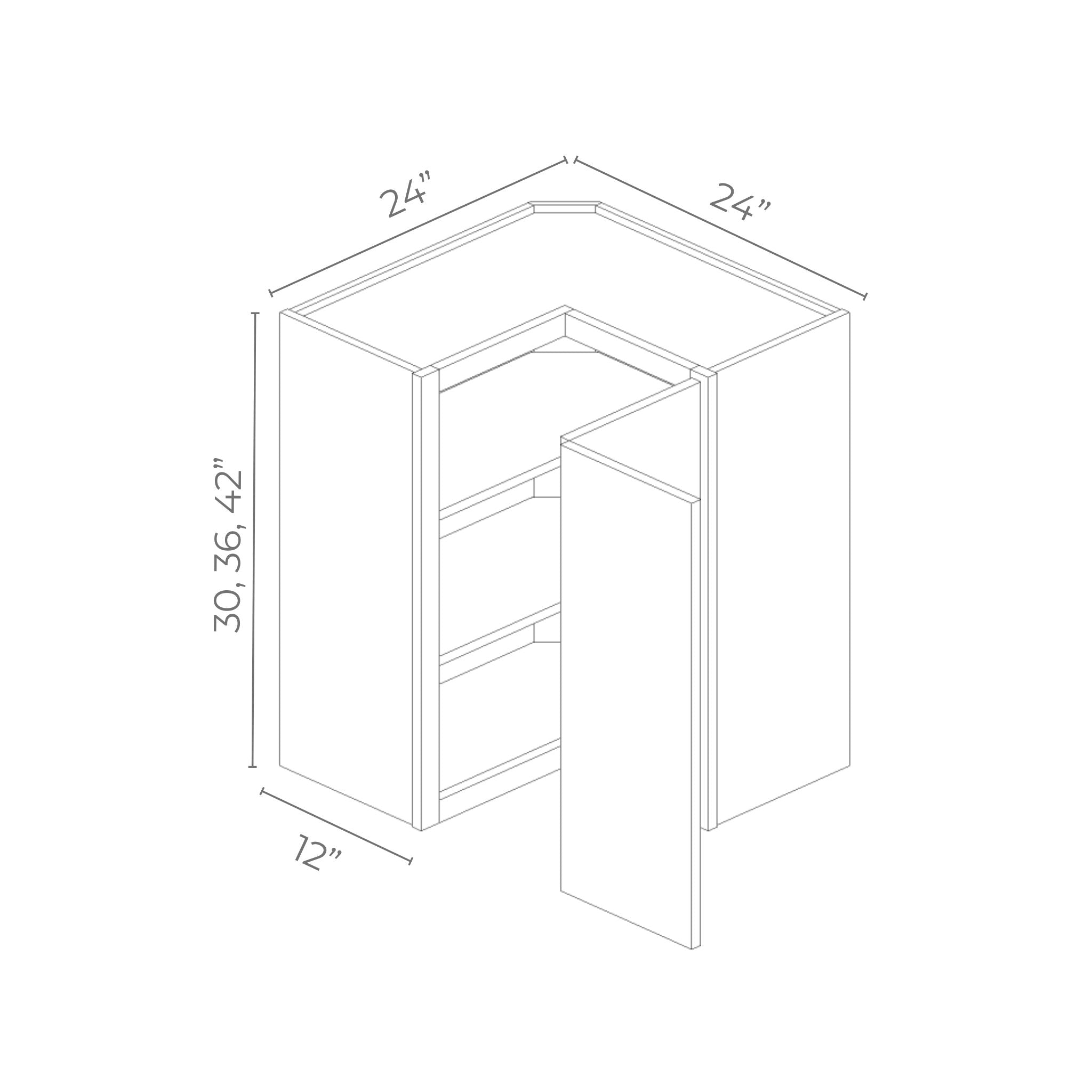 RTA Cabinets | Linden Shaker Oatmeal - WSC2436-LSO Wall Corner